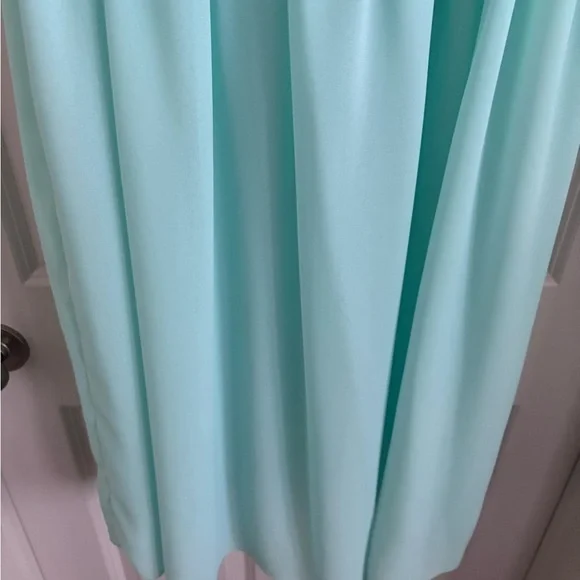 Elegant Vintage Aqua Pleated Dress - Picture 4 of 10